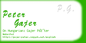 peter gajer business card